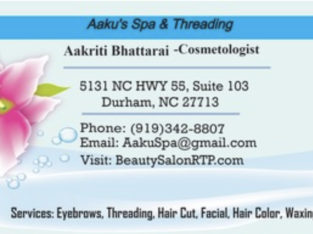 Brows threading only $5