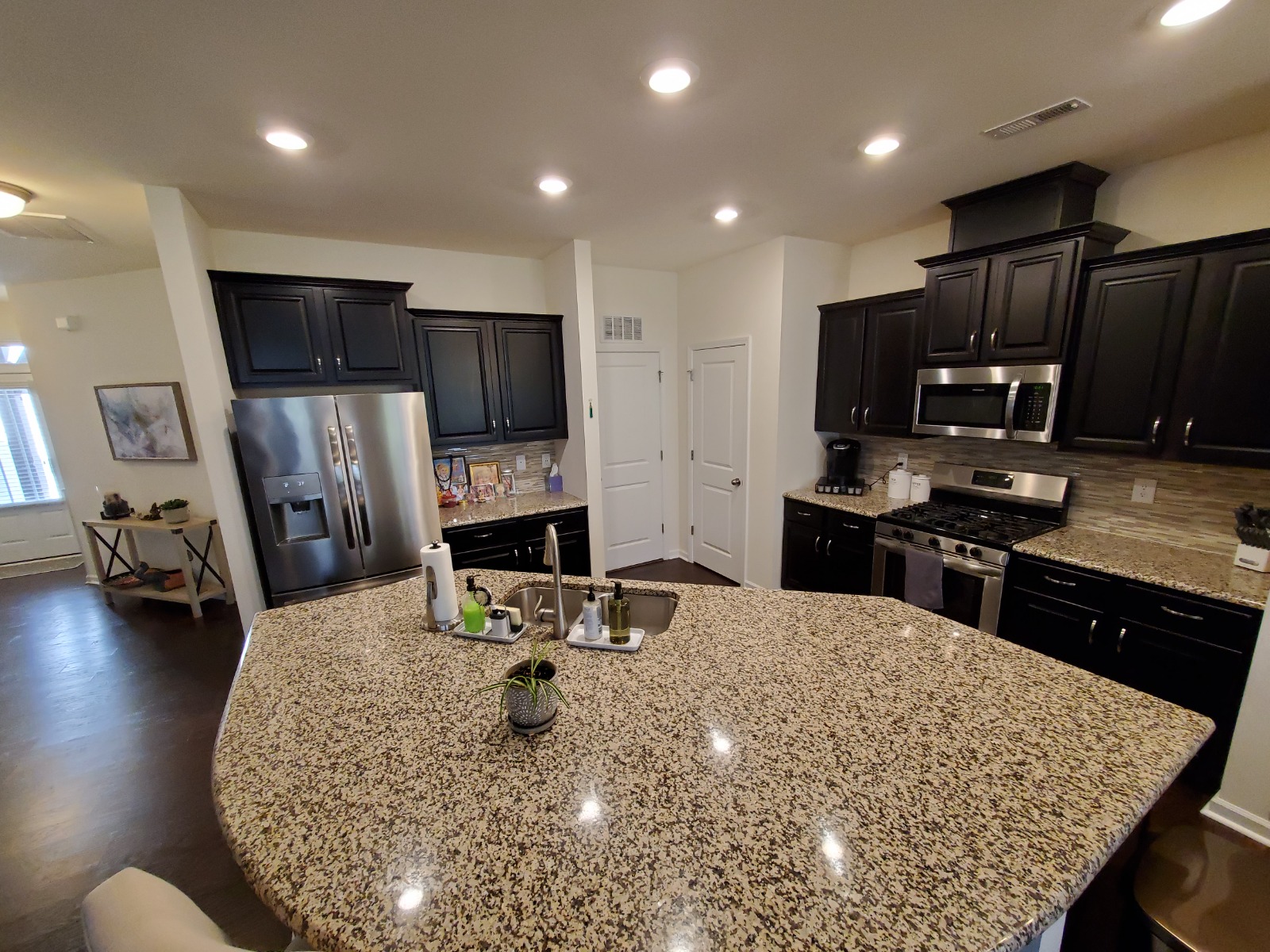 room with private bath and kitchen