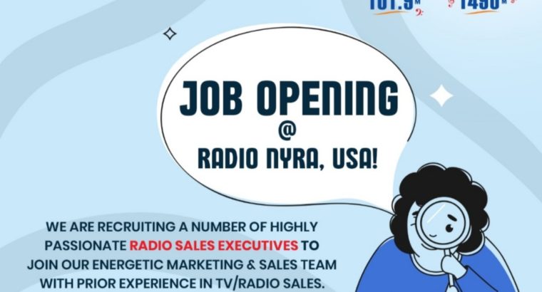 Hiring Radio Sales and Marketing Executives